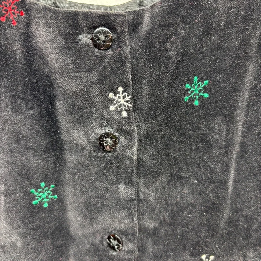 OshKosh Black Velvet Snowflake‎ Dress Girls 24 Months Holiday Christmas Party